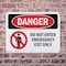 Signmission Do Not Enter Emergency Exit Only Danger Sign, Plastic, 10in W x 7in L, 2PK OS-2PACK-DS-P-710-L-1147 - alternate 3